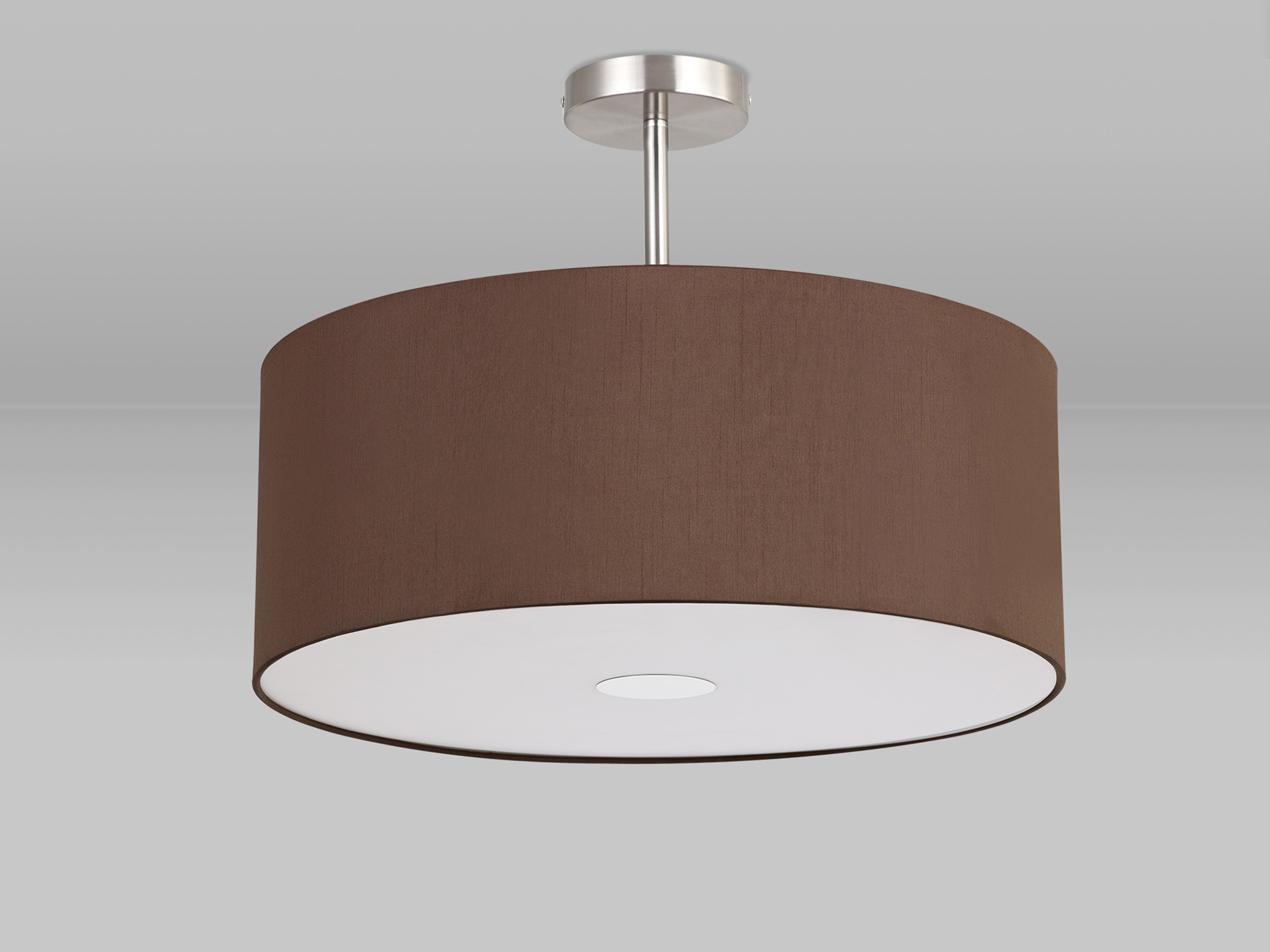 Baymont 50cm Semi Flush 3 Light Satin Nickel, Raw Cocoa/Grecian Bronze, Frosted Diffuser DK0428  Deco Baymont SN RC